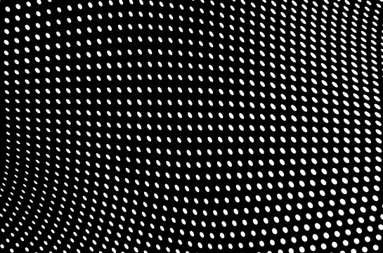 Abstract black and white halftone background. Chaotic texture of dots