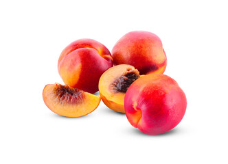 Fototapeta na wymiar fresh peaches isolated on white background