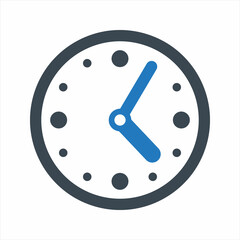 Time management clock icon. Vector and glyph