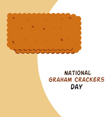 Crispy biscuits named graham cracker with bold text on light brown background, National Graham Crackers Day July 5