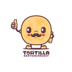 Tortilla cartoon mascot. food vector illustration