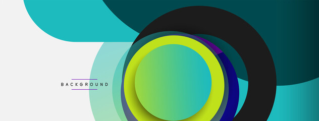 Obraz premium Circle and round shapes abstract background. Vector illustration for wallpaper banner background or landing page