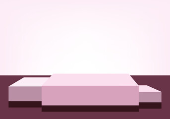 3d Pink podium minimal studio background. Abstract 3d geometric shape object illustration render. Display for cosmetic perfume fashion product