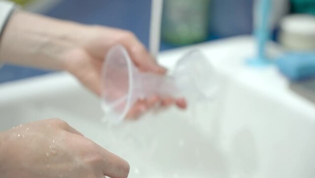Cleaning and setting up breast pump.