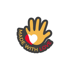 Made with love sticker label design vector