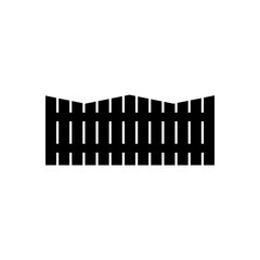 Wooden silhouette fence clipart decorative