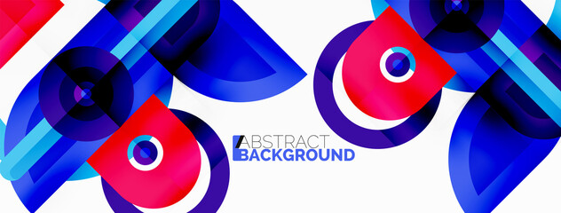 Creative geometric wallpaper. Minimal geometric background with round shapes. Trendy techno business template for wallpaper, banner, background or landing