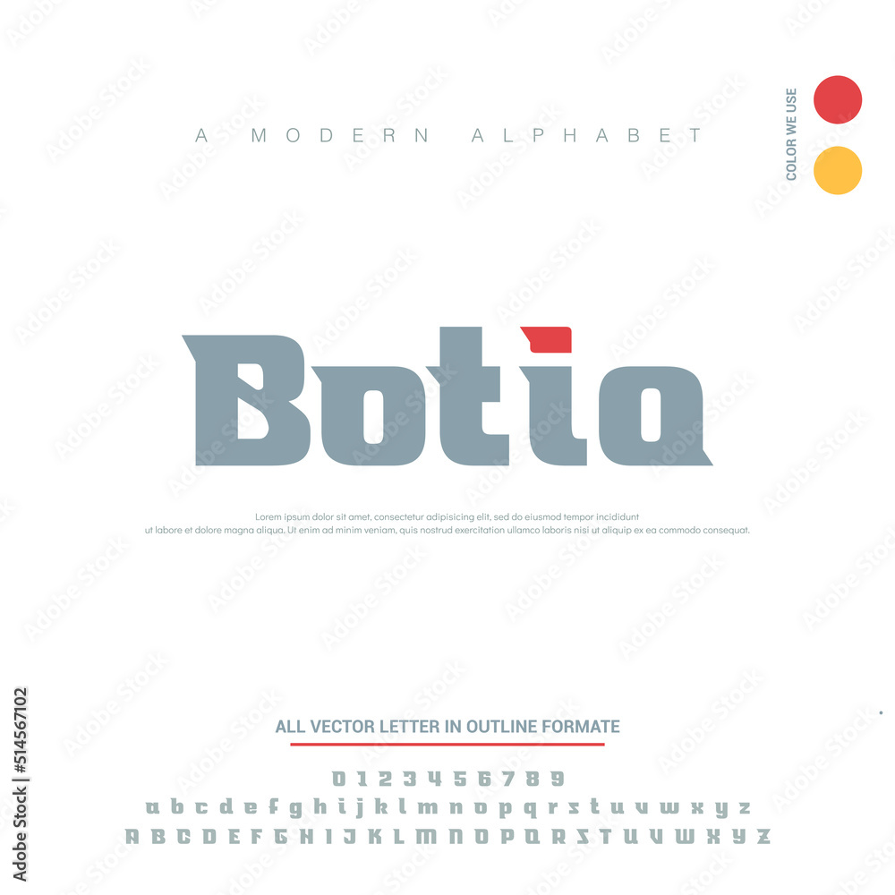 Fototapete modern and minimal design Letters and numbers for logo and headline design. Isolated on white background
