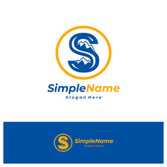 Letter S mountain Logo Design Template. Mount logo concept vector. Creative Icon Symbol