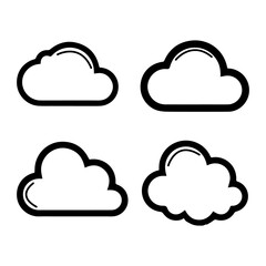 Cloud icon set vector design