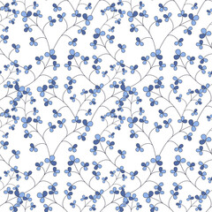 Seamless flowers patterns designed in doodle and vintage style. on white background for digital print, background, spring theme decoration, fabric pattern, card, scrapbook, t-shirt design and more