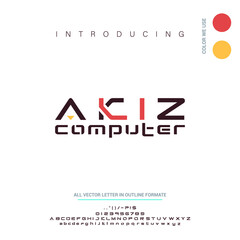 modern and minimal design Letters and numbers for logo and headline design. Isolated on white background