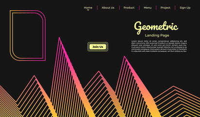 Naklejka premium Geometric thin line background template copy space for landing page, banner, or poster
