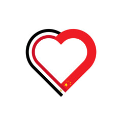 unity concept. heart ribbon icon of egypt and china flags. vector illustration isolated on white background