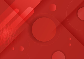 Obraz premium Minimal geometric red background abstract design. Vector illustration abstract graphic design banner pattern background template.
