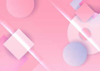 Minimal geometric pink and blue background abstract design. Vector illustration abstract graphic design banner pattern background template.