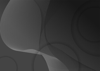 Minimal geometric dark gray black background abstract design. Vector illustration abstract graphic design banner pattern background template.