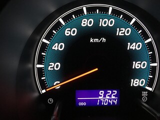 speedometer on black background