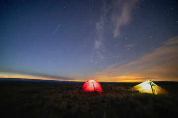 camping in the night