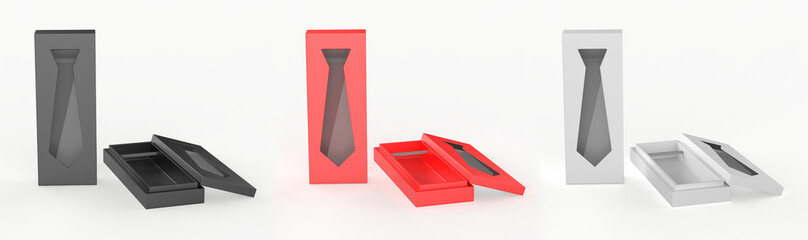 necktie box isolated on white background. 3d illustration