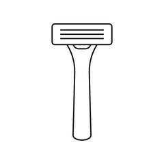 Shaving razor icon. Razor flat line icon. Expanded stroke.