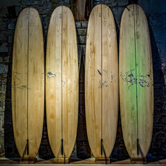 Four surfboards