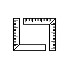 Elbow ruler outline vector black color editable.Two elbow ruler.Ruler icon