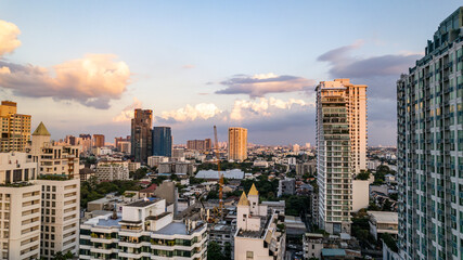 Obraz premium Aerial view of Bangkok District