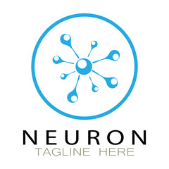 Neuron logo or nerve cell logo design,molecule logo illustration template icon with vector concept