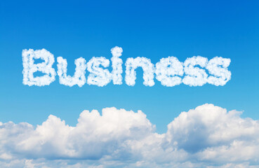 Fototapeta premium success lettering from clouds in the sky.