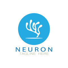 Neuron logo or nerve cell logo design,molecule logo illustration template icon with vector concept