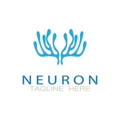 Neuron logo or nerve cell logo design,molecule logo illustration template icon with vector concept