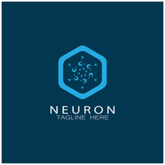 Neuron logo or nerve cell logo design,molecule logo illustration template icon with vector concept