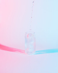 Pink and blue drink with a splash