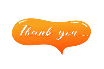 Thank you text with chat bubble illustration
