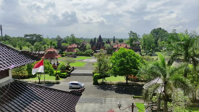View of Lingga Bhuwana Temple from the Badung Regent's Office at PUSPEM (center of government) Badung Regency, Bali
