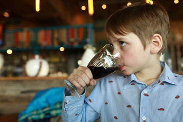 Child drinking kvass