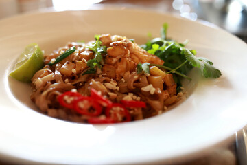 Udon noodles with seafood