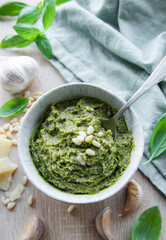 Green basil pesto