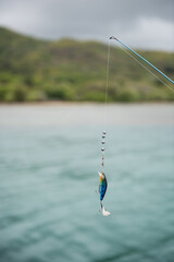 Hawaii Fishing Pier on a cloudy day overlooking the ocean.