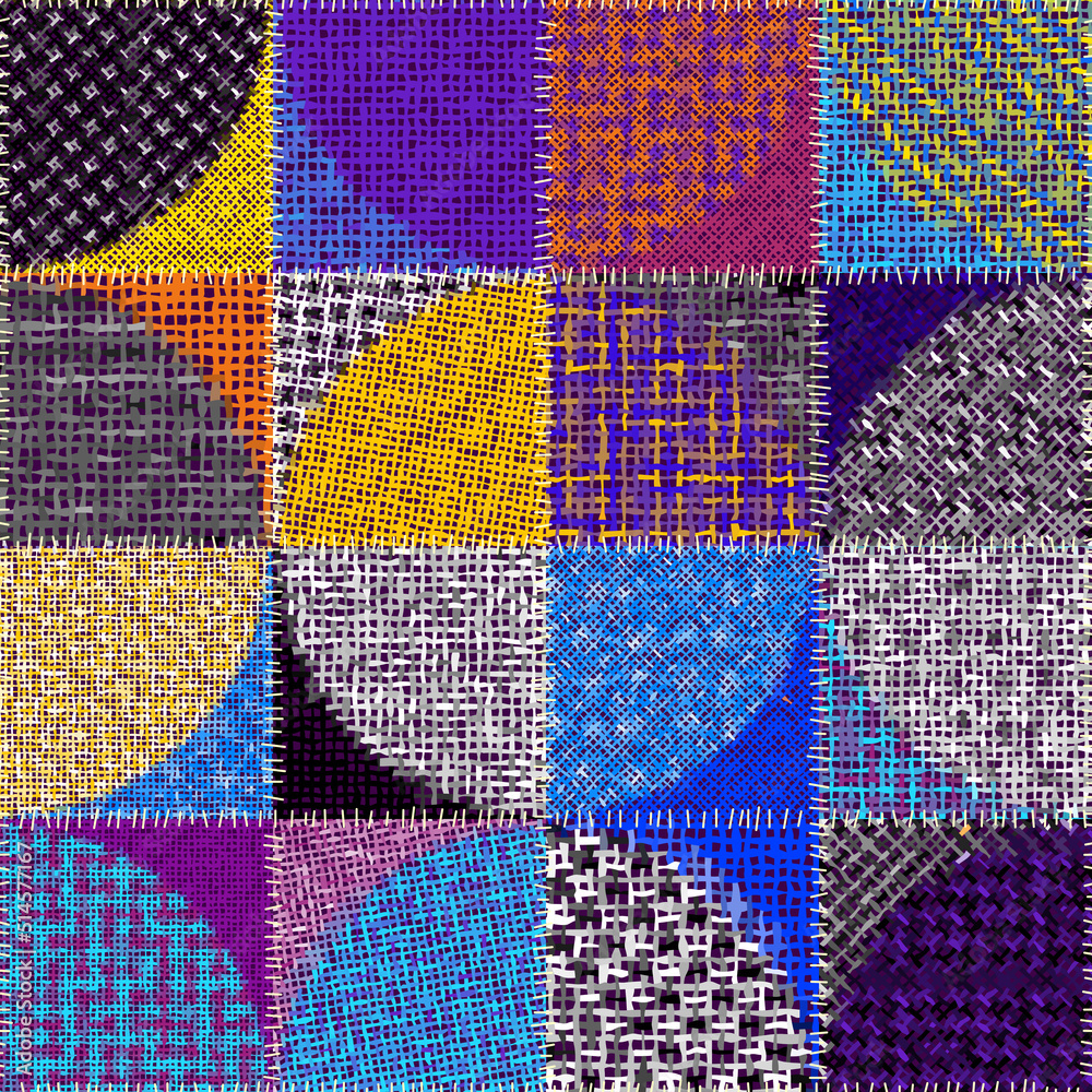 Poster Imitation of a texture of rough canvas. Seamless pattern.