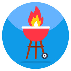 Trendy vector design of bbq stove