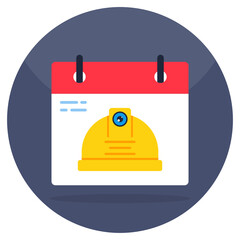 Conceptual flat design icon of labor day reminder