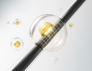 Nourish hair of shampoo or serum. Repair damaged hair concept