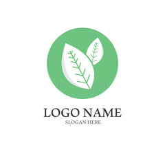 Natural green leaf logo. With an illustration logo design in a modern style. A logo for health and care.