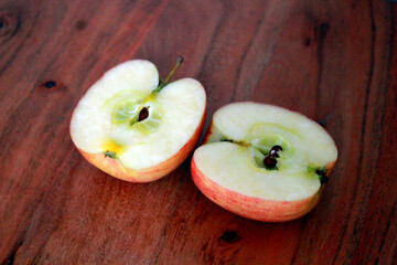sliced red apple