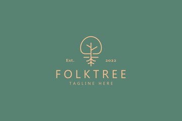 Minimalist Nature Tree Logo Template. Creative Sign Symbol Brand Identity Idea.