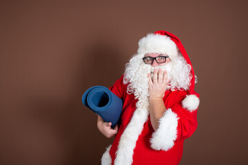 Funny Santa Claus goes in for sports.