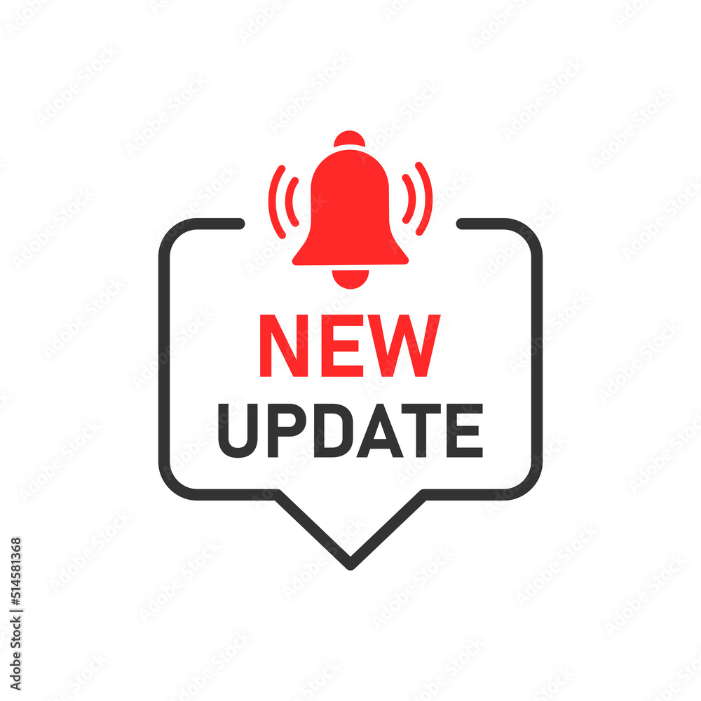 Poster update software icon in flat style. system upgrade notification vector illustration on isolated back