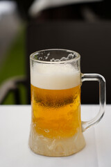 beer mug on the table.